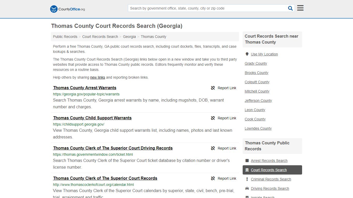 Thomas County Court Records Search (Georgia) - County Office