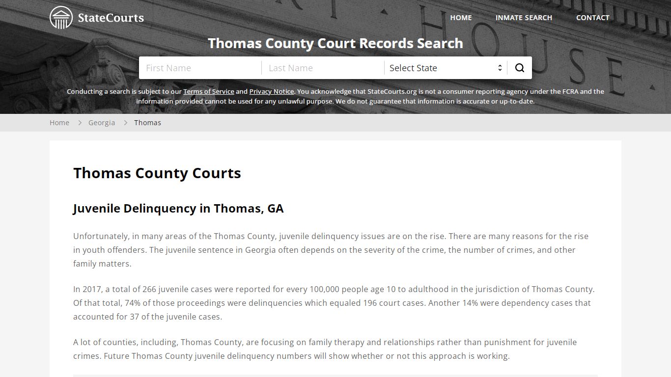 Thomas County, GA Courts - Records & Cases - StateCourts